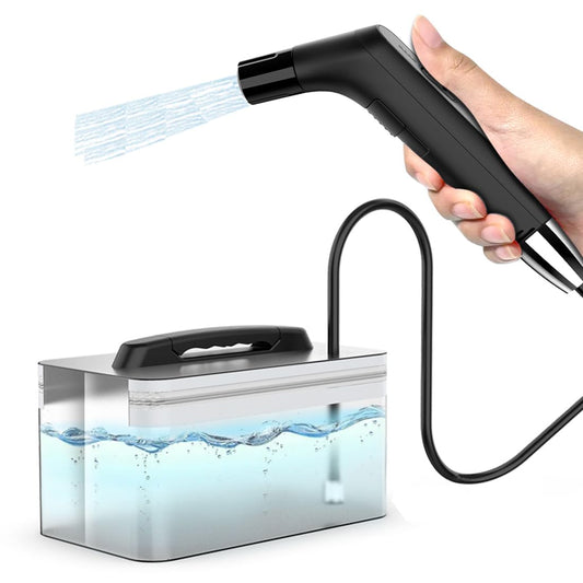 Portable Travel Bidet Electric Rechargeable Handheld Personal Bidet Sprayer for Hygiene Cleaning for Toilet with 2.3 liters Water container (Black)