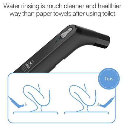 Portable Travel Bidet Electric Rechargeable Handheld Personal Bidet Sprayer for Hygiene Cleaning for Toilet with 2.3 liters Water container (Black)